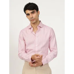 Andamen Pink Cotton Regular Fit Striped Shirt-picture-40