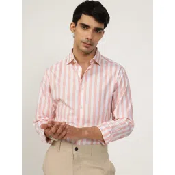 Andamen Pink Cotton Regular Fit Striped Shirt image 1