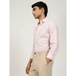 Andamen Pink Cotton Regular Fit Striped Shirt image 3
