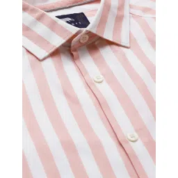 Andamen Pink Cotton Regular Fit Striped Shirt image 5