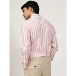 Andamen Pink Cotton Regular Fit Striped Shirt image 2