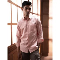 Andamen Pink Cotton Solid Regular Fit Shirt-picture-14