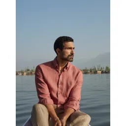 Andamen Pink Linen Regular Fit Shirt-picture-15