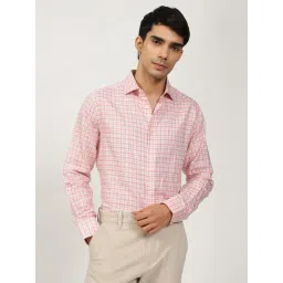 Andamen Red Cotton Regular Fit Checks Shirt-picture-20