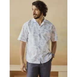 Andamen White Cotton Relaxed Fit Printed Shirt-picture-45