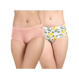 &Circus Modal Pack Of 2 Solid & Lemon Printed Seamless Bare Hipsters - Multi Colour-picture-23