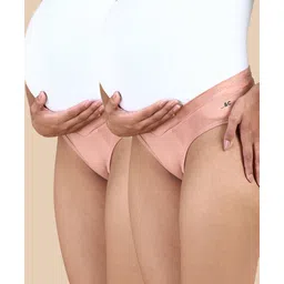 &Circus Modal Pack Of 2 Solid Low Rise Maternity Comfort Panty - Peach-picture-35