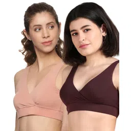 &Circus Modal Pack Of 2 Solid Maternity Bra With Nursing Access - Multi Colour-picture-34