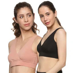 &Circus Modal Pack Of 2 Solid Maternity Bra With Nursing Access - Multi Colour-picture-43