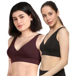&Circus Modal Pack Of 2 Solid Maternity Bra With Nursing Access - Multi Colour-picture-42