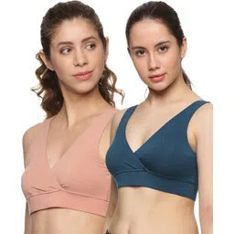 &Circus Modal Pack Of 2 Solid Maternity Bra With Nursing Access - Multi Colour-picture-39
