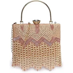 anekaant Crystal Cascade Embellished Velvet Clutch For Women | Ideal for Weddings, Parties & Festive Occasions-picture-13