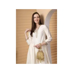 Anekaant Droop Champagne Mirror Work Quirky Embellished Faux Silk Potli-picture-10