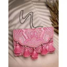 Anekaant Embellished Structured Sling Bag With Tasselled-picture-29