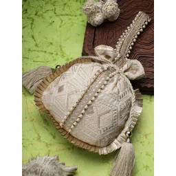 Anekaant Embroidered Tasselled Potli Clutch-picture-39