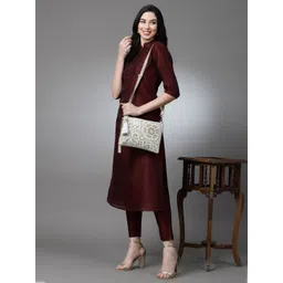 Anekaant Floral Embellished Tasselled Cotton Canvas Sling Bag-picture-15