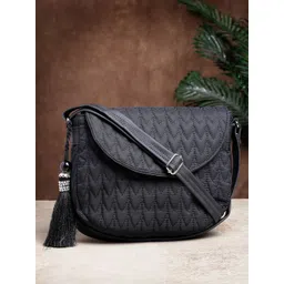 Anekaant Textured Crossbody Sling Bag with Quilted-picture-34