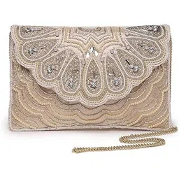 anekaant Tribal Scale & Paisely Embellished Satin Sling Bag-picture-17