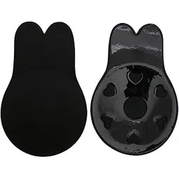 ANESHA Adhesive Invisible Nipple Covers, Breast Lift Pasties Silicone Sticky Bra, Backless Strapless Reusable Push Up Breast Lift Nipple Covers for Women Black Colour Pack of 1 Free Size-picture-15