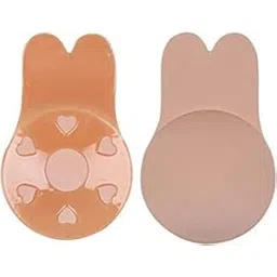 ANESHA Women Lift Ultra-Thin Strapless Sticky Petals Nipple Covers Adhesive Bras Backless Silicone Pasties XXL Size Pack of 1 Skin Colour-picture-13
