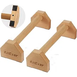 AnExer 40CM Push Up Bars Stands with Non-Slip Base, 2 PCS Wooden Parallettes Handle Stands Grip for Men Strength Training, Planks Calisthenics-picture-13