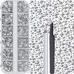 Anezus Face Gems Self Adhesive Face Rhinestones For Makeup Festival Face Jewels, Stick On Pearls Hair Gems, Pearl Rhinestones Stickers For Face, Hair, Eye, Makeup, Nail, Body, Crafts - Multicolor-picture-49