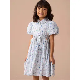 Angel & Rocket Floral Print Flutter Sleeve Dress-picture-31