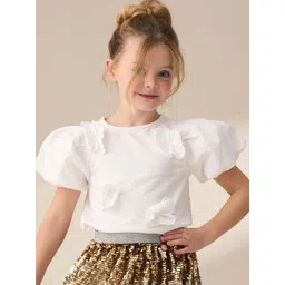 Angel & Rocket Floral Print Puff Sleeve Cotton Crop Top-picture-19