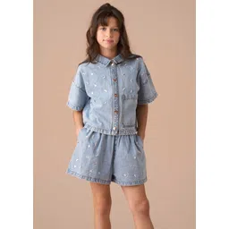 Angel & Rocket Girls Embellished Pure Cotton Denim Shorts-picture-52