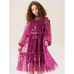 Angel & Rocket Print Puff Sleeve A-Line Maxi Dress-picture-25