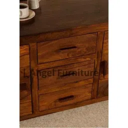 Angel Furniture 140x42x55cm Honey Glossy Finish Solid Sheesham Wood Side Board with Drawer Storage, AF-189-picture-24