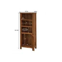 Angel Furniture Solid Sheesham Wood Glossy Finish Brown Tallboy Bookshelf, AF-178H image 5