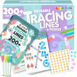 angel kids Reusable Tracing Lines for Kids 63 Pages Handwriting Practice Kit with Markers-picture-21