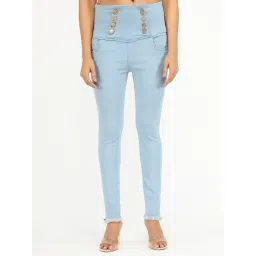 Angelfab Light Blue Cotton Skinny Fit High Rise Jeans-picture-24