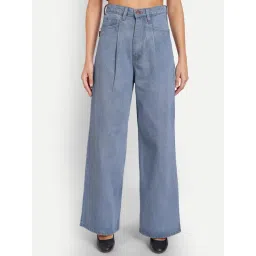 Angelfab Sky Blue Cotton Relaxed Fit High Rise Jeans-picture-43