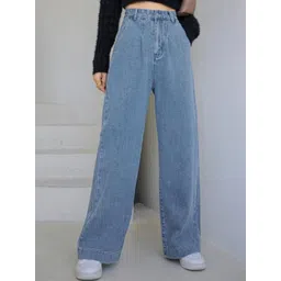 AngelFab Women Straight Fit High-Rise Light Fade Stretchable Jeans-picture-28