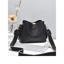 Angeline Black Solid Medium Sling Handbag-picture-15