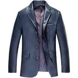 angelspace Men's Leather Silm Fit PU Jackets Outwear Sports Coat Blazers-picture-55