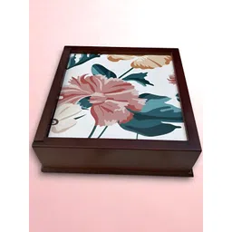 Angira handicrafts Brown & Peach Colored Printed Wooden Multi-Utility Organiser-picture-33