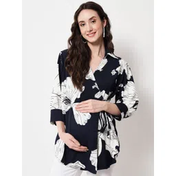 angloindu Floral Print Wrap Crop Top-picture-22