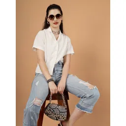 angloindu Shirt Style Crop Top-picture-11