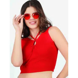angloindu Tie-Up Neck Crop Top-picture-17