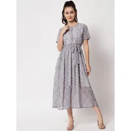 ANGOORI FASHION Floral Print A-Line Midi Dress-picture-21