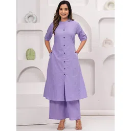 Angvarnika Women Regular Kantha Work Pure Cotton Kurta with Palazzos-picture-12