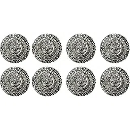 Ani Accessories 3D Lion Silver Metal Shank Button Square Shape for Coat Blazer Suit, Sherwani, and Bandhgala Indian Dresses Sports Coat Uniform Jacket (Pack of 8 Small, Shining Silver)-picture-50