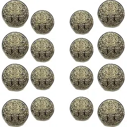 Ani Accessories Metal Shank Button Net Design Button for Coat Blazer Suit, Sherwani, and Bandhgala Indian Dresses Sports Coat Uniform Jacket (Pack of 16 8 Big 8 Small, Net Design Button)-picture-52