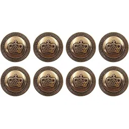 Ani Accessories Royal King Design Shank Button for Coat Blazer Suit, Sherwani and Indian Dresses Sports Coat Size (Pack of 8 Buttons) (Golden)-picture-34