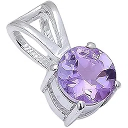 anika jewellers Amethyst Natural Gemstone 925 Sterling Silver Pendant(0.6 gm)-picture-37
