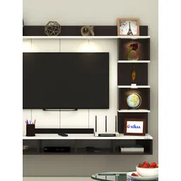 ANIKAA Brown & White Wooden TV EntertainmentUnit-picture-26