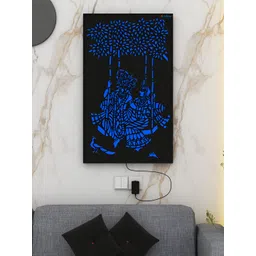 ANIKAA Divyalok Black & Blue Radha Krishna Swing Wall Art-picture-14